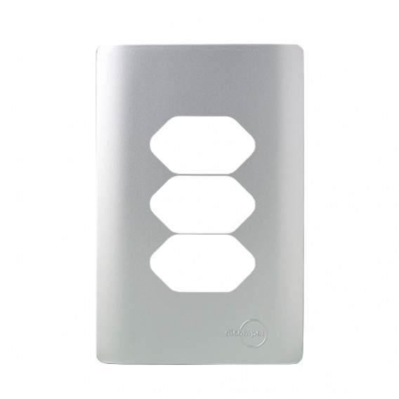 Placa p/ 3 Tomadas 4x2 - Novara Prata